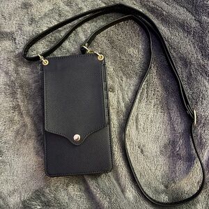 3/$10!  Small Black Crossbody Cell Phone and Card Holder